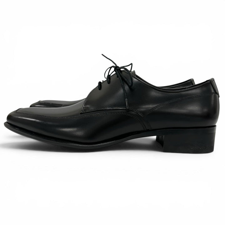Pristine REGAL Leather shoes Open-laced U-tip derby shoes black leather mens