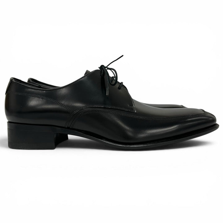 Pristine REGAL Leather shoes Open-laced U-tip derby shoes black leather mens
