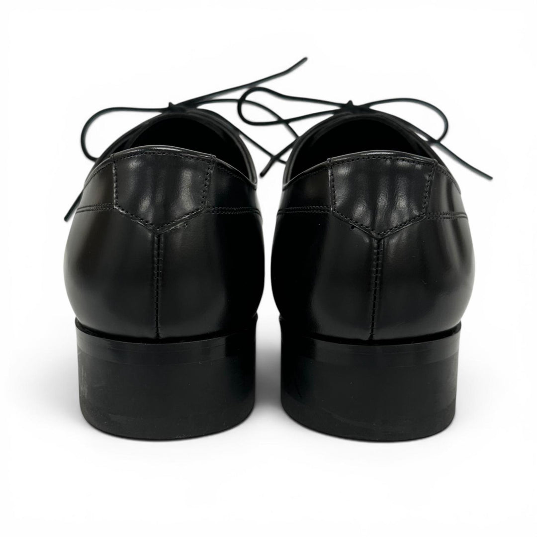 Pristine REGAL Leather shoes Open-laced U-tip derby shoes black leather mens