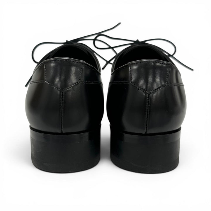 Pristine REGAL Leather shoes Open-laced U-tip derby shoes black leather mens