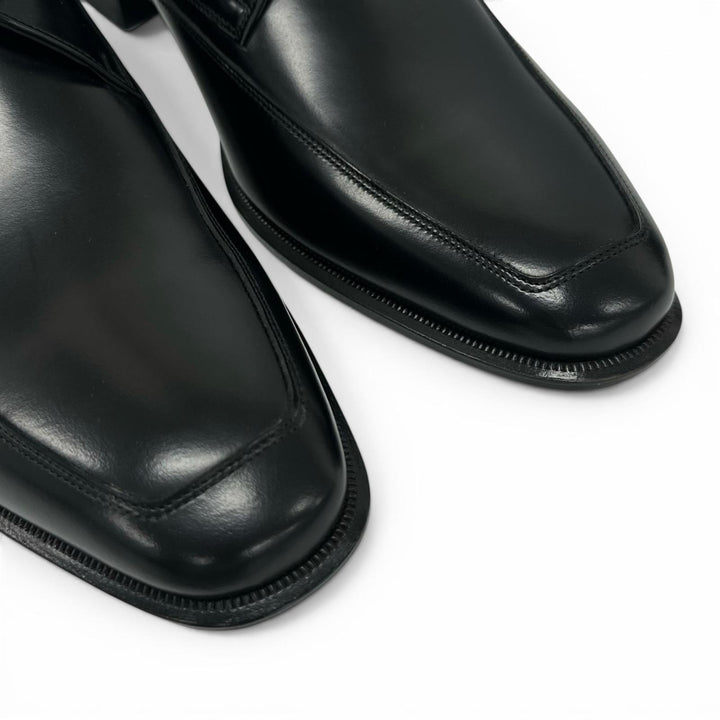 Pristine REGAL Leather shoes Open-laced U-tip derby shoes black leather mens