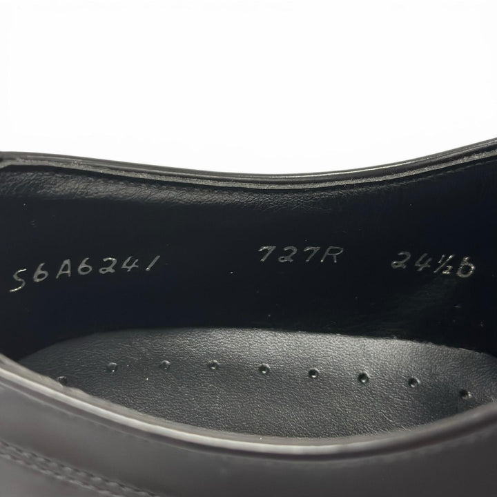 Pristine REGAL Leather shoes Open-laced U-tip derby shoes black leather mens