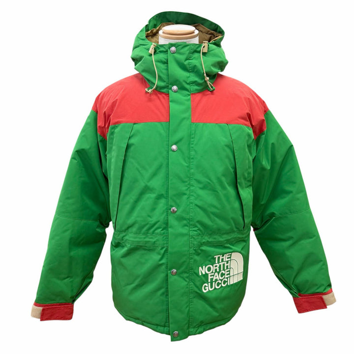 Great GUCCI THE NORTH FACE Mountain Guide Down Jacket Hooded green M 663758