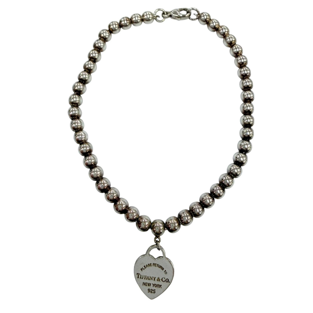 Excellent TIFFANY&Co. bracelet Mini Heart Tag Bead Bracelet Silver 925 Women