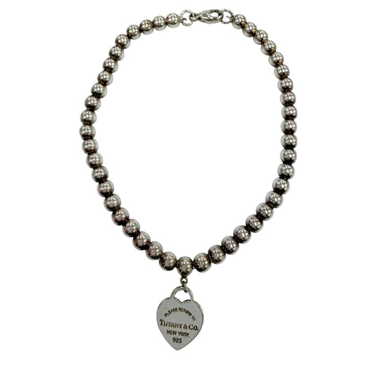 Excellent TIFFANY&Co. bracelet Mini Heart Tag Bead Bracelet Silver 925 Women