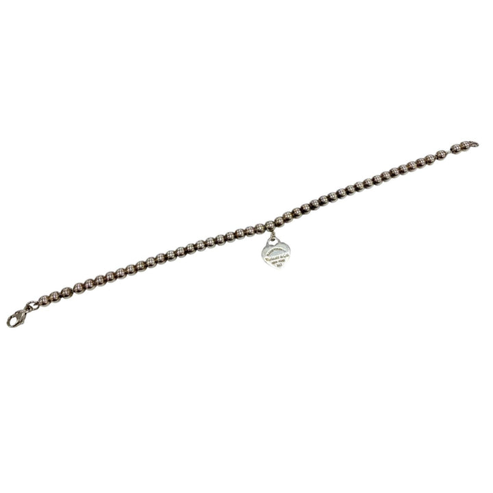 Excellent TIFFANY&Co. bracelet Mini Heart Tag Bead Bracelet Silver 925 Women