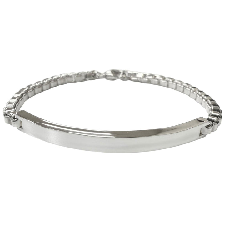 Excellent TIFFANY&Co. Venetian Link ID Bracelet Silver AG925 mens