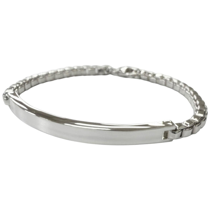 Excellent TIFFANY&Co. Venetian Link ID Bracelet Silver AG925 mens