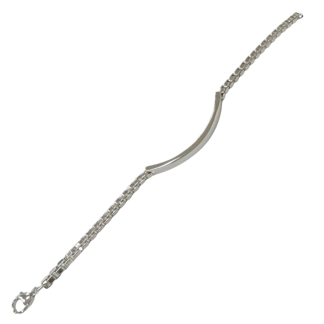 Excellent TIFFANY&Co. Venetian Link ID Bracelet Silver AG925 mens