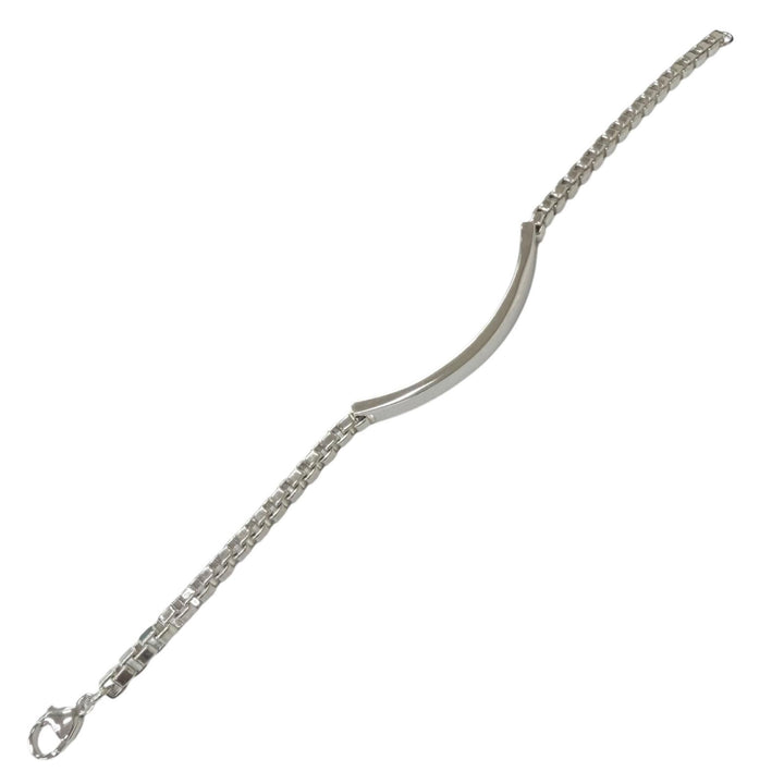 Excellent TIFFANY&Co. Venetian Link ID Bracelet Silver AG925 mens