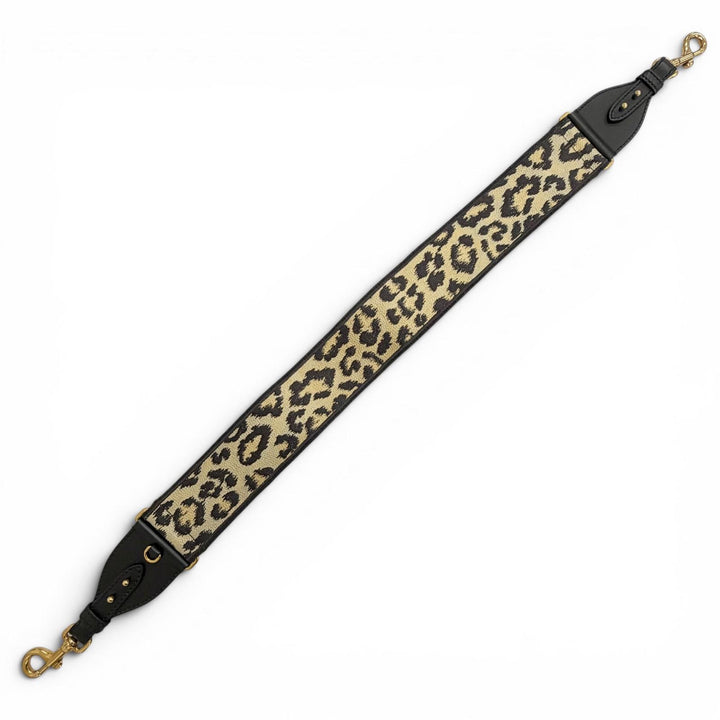 Great Christian Dior Shoulder strap Logo Leopard Pattern Beige canvas Women