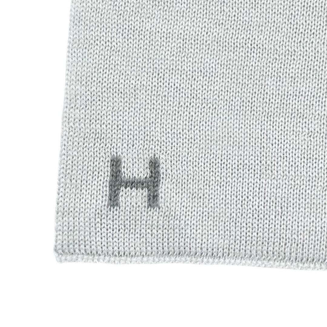 Pristine HERMES Scarf Allertour H logo gray cashmere Women
