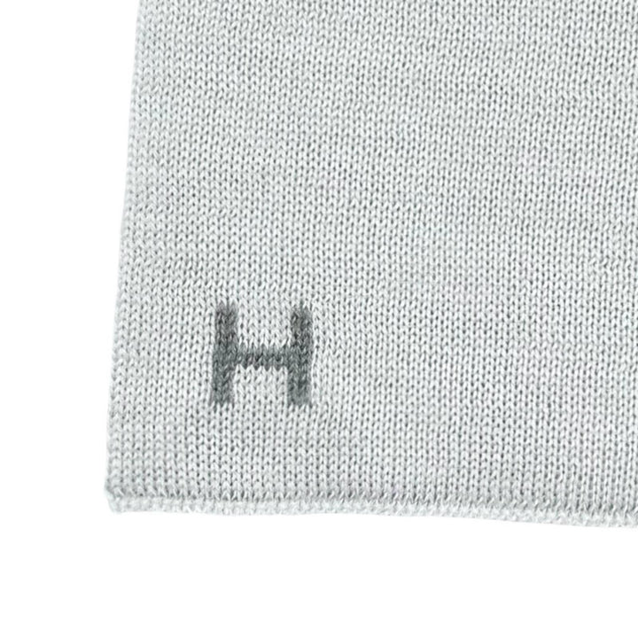Pristine HERMES Scarf Allertour H logo gray cashmere Women