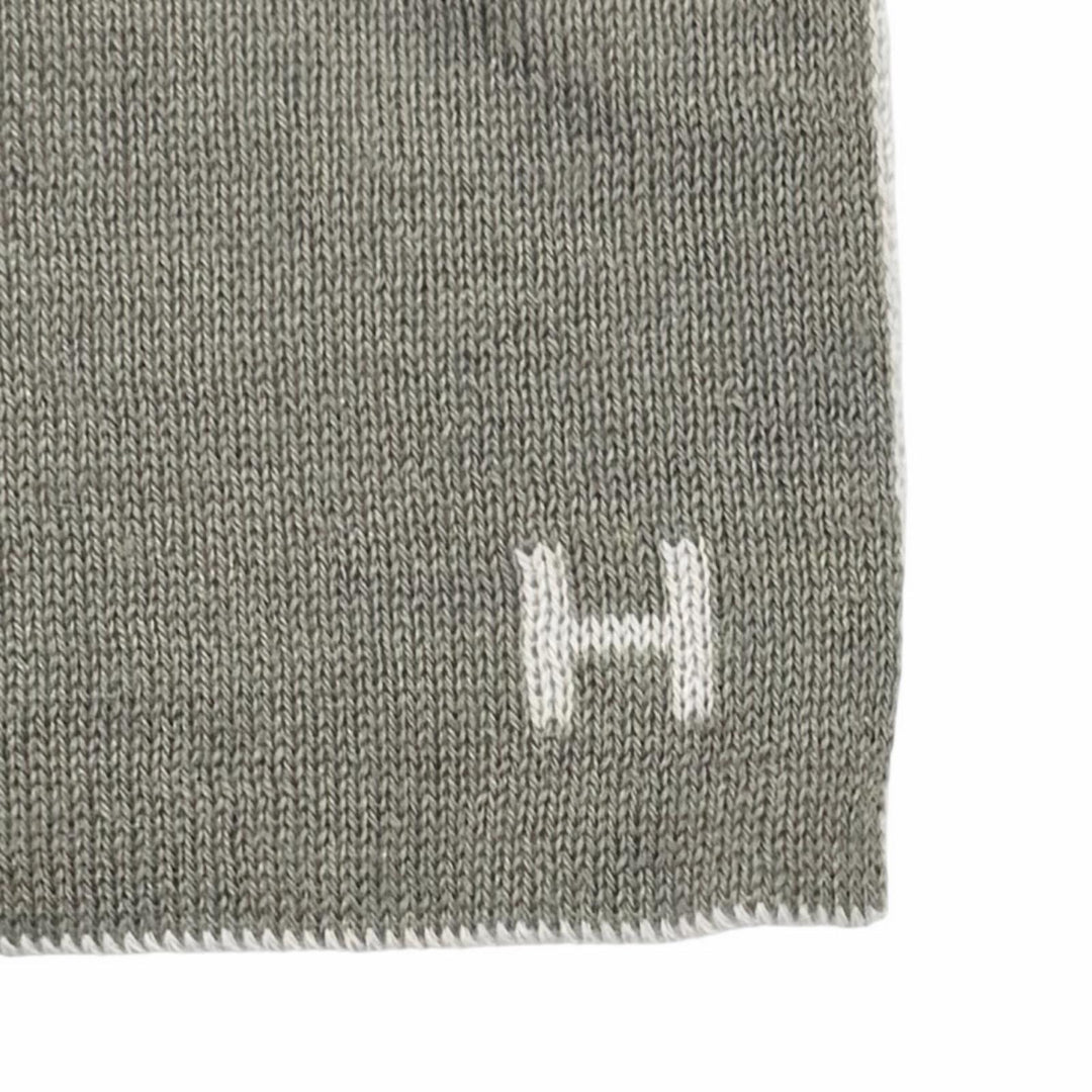 Pristine HERMES Scarf Allertour H logo gray cashmere Women