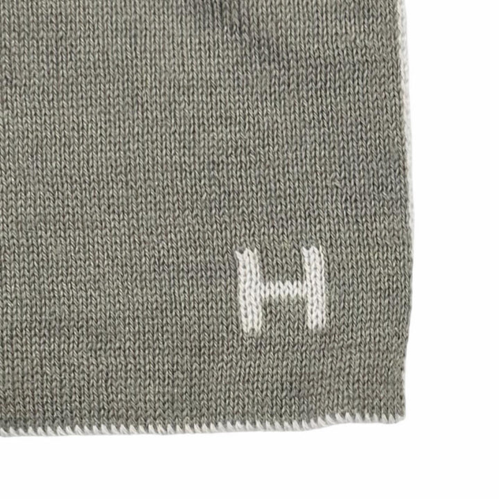 Pristine HERMES Scarf Allertour H logo gray cashmere Women