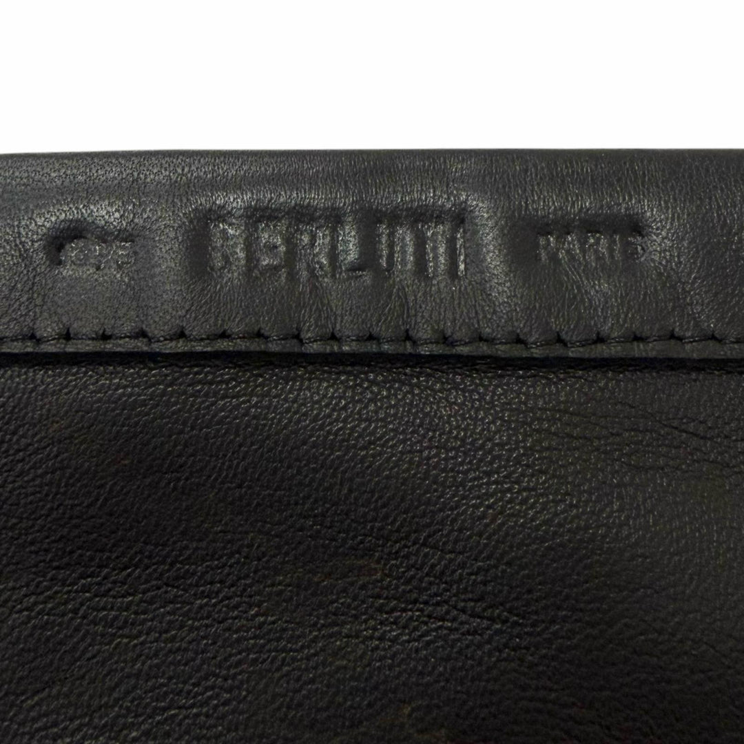 Excellent BERLUTI gloves Calligraphy script black Sheep leather mens 8