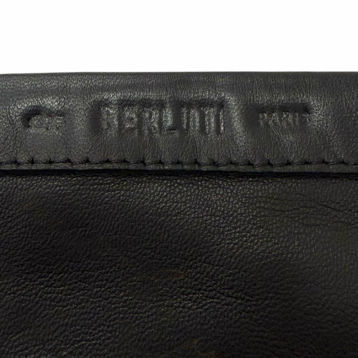 Excellent BERLUTI gloves Calligraphy script black Sheep leather mens 8