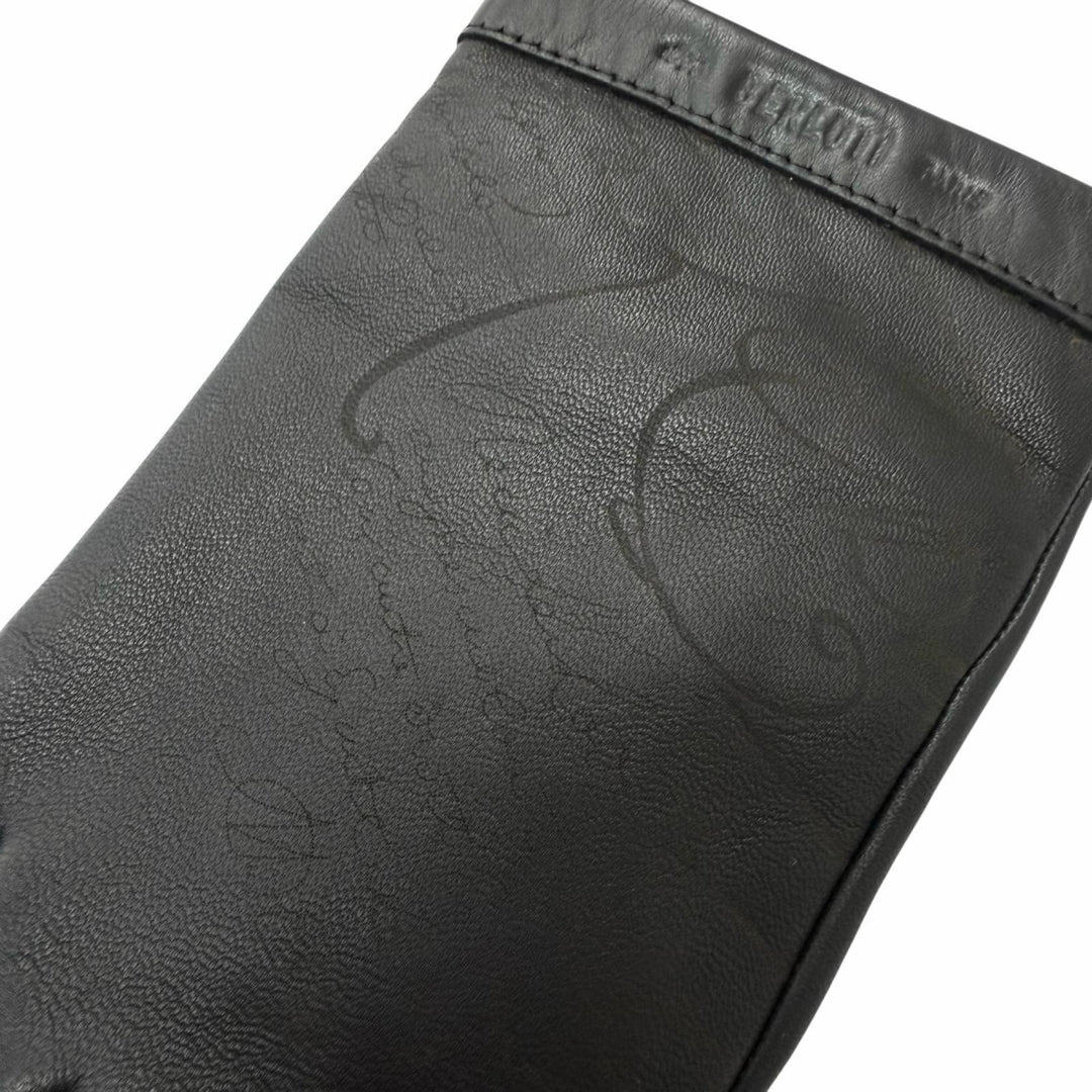 Excellent BERLUTI gloves Calligraphy script black Sheep leather mens 8