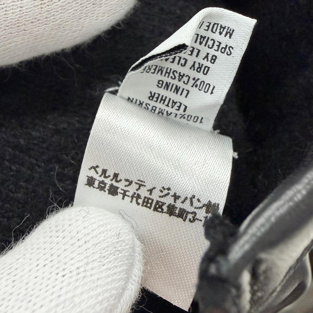 Excellent BERLUTI gloves Calligraphy script black Sheep leather mens 8