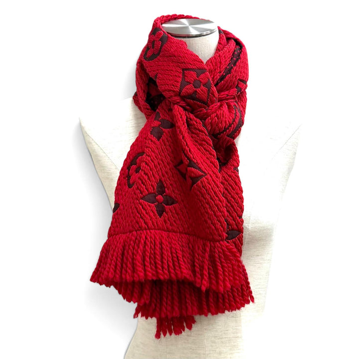 Great LOUIS VUITTON Scarf Escalp Logo Mania fringe wool Women M72432