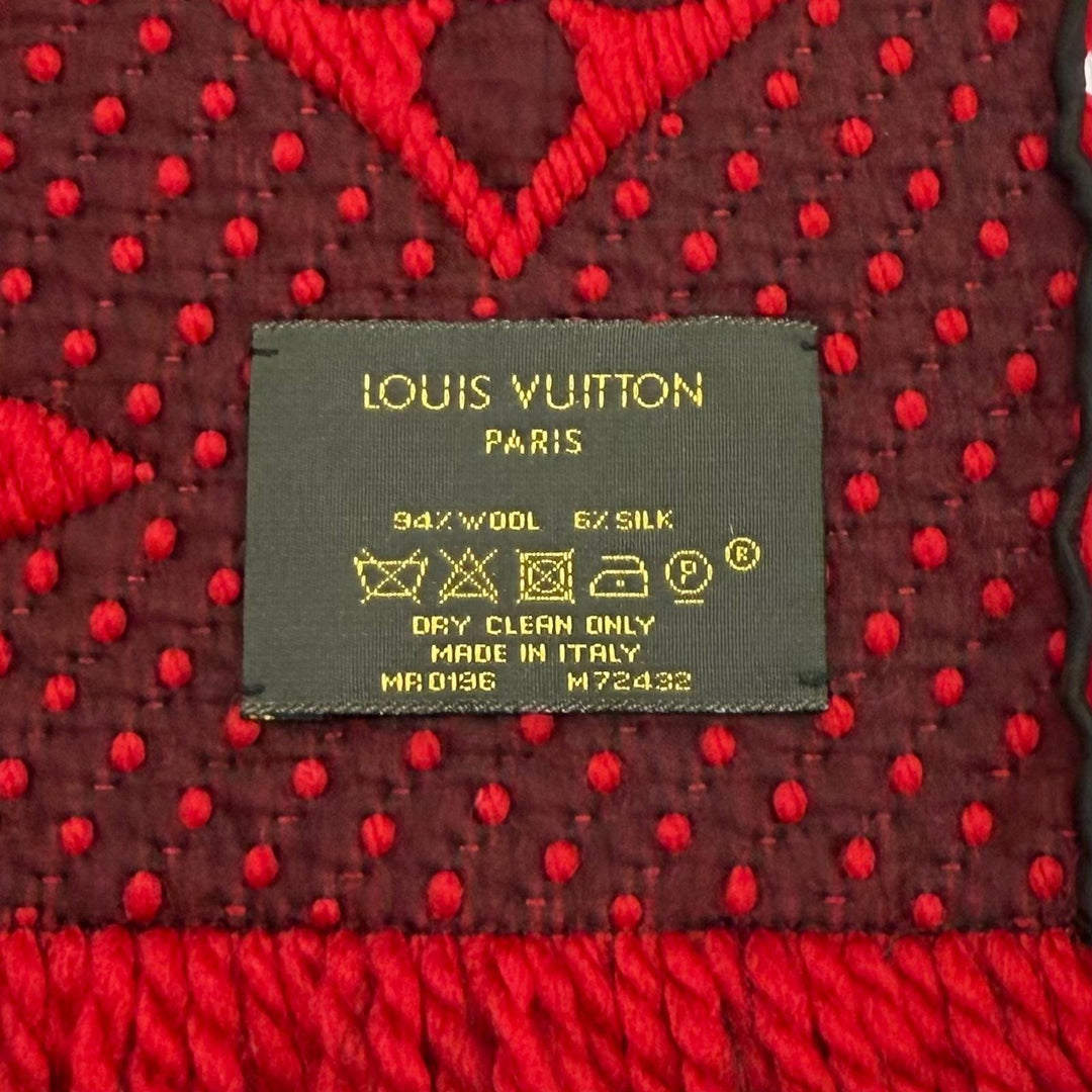 Great LOUIS VUITTON Scarf Escalp Logo Mania fringe wool Women M72432