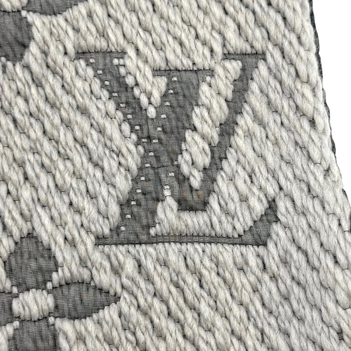 Great LOUIS VUITTON Scarf Escalp Logo Mania fringe wool Women M74742