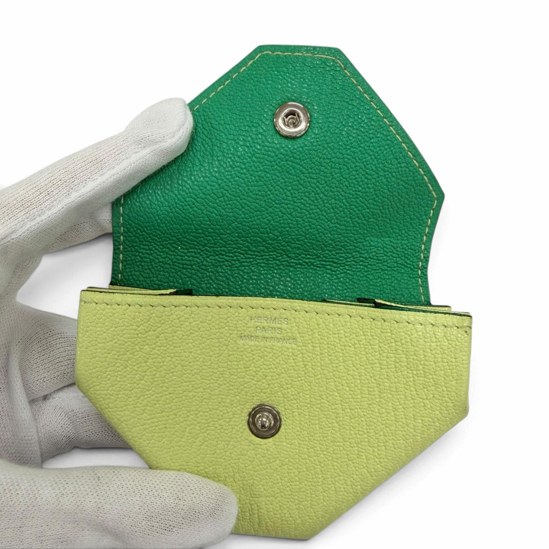 Very Good HERMES Coin case Le Vingt-Quatre 24 Verso Serie Metal Shave Women