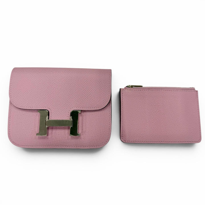 Pristine HERMES Bifold Wallet Constance Slim Compact wallet Epsom Leather Women