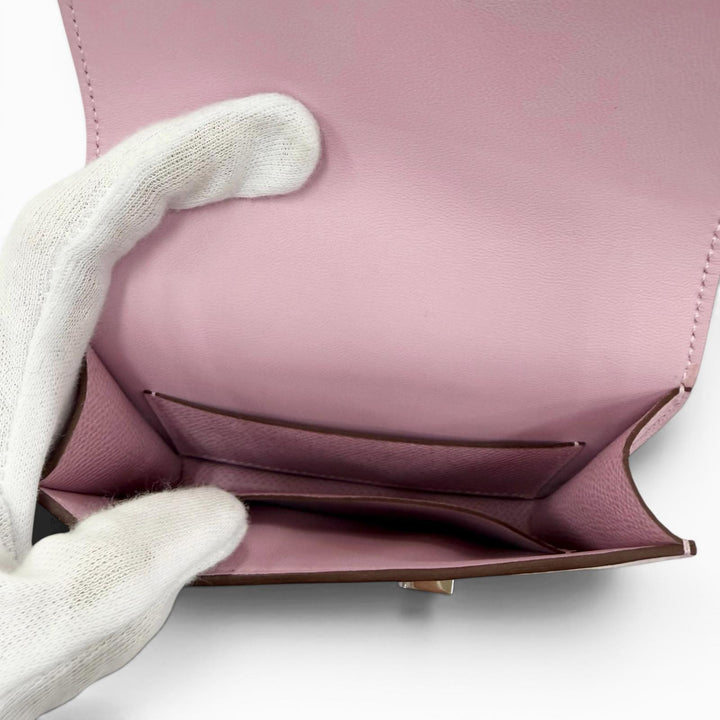 Pristine HERMES Bifold Wallet Constance Slim Compact wallet Epsom Leather Women