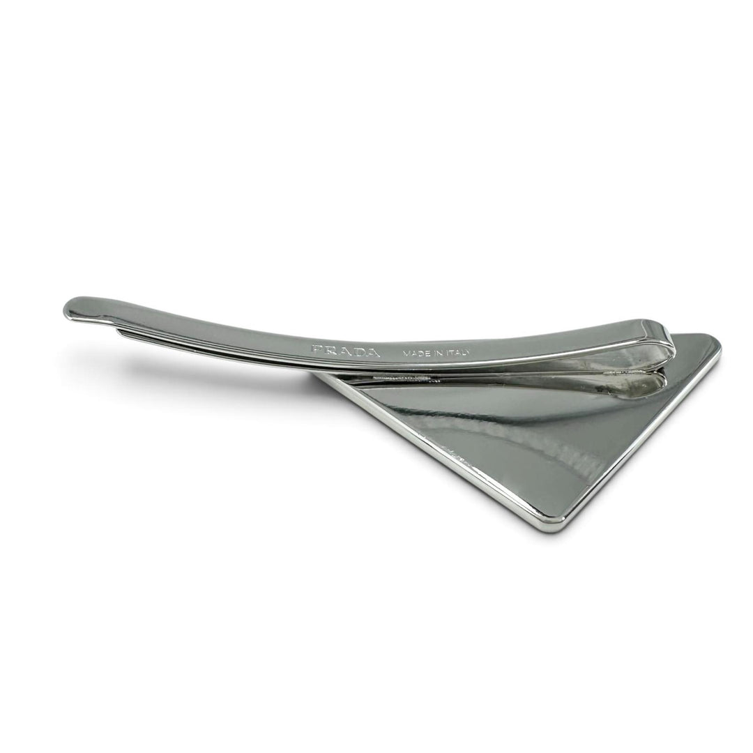 Excellent PRADA hairpin Triangle Logo (Set of 2) black metal Women 1IF051