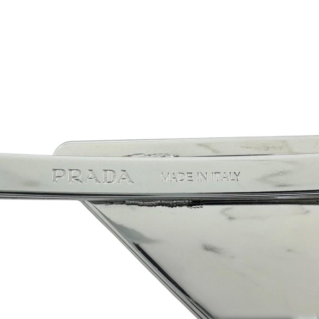 Excellent PRADA hairpin Triangle Logo (Set of 2) black metal Women 1IF051