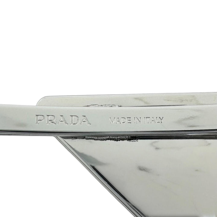 Excellent PRADA hairpin Triangle Logo (Set of 2) black metal Women 1IF051