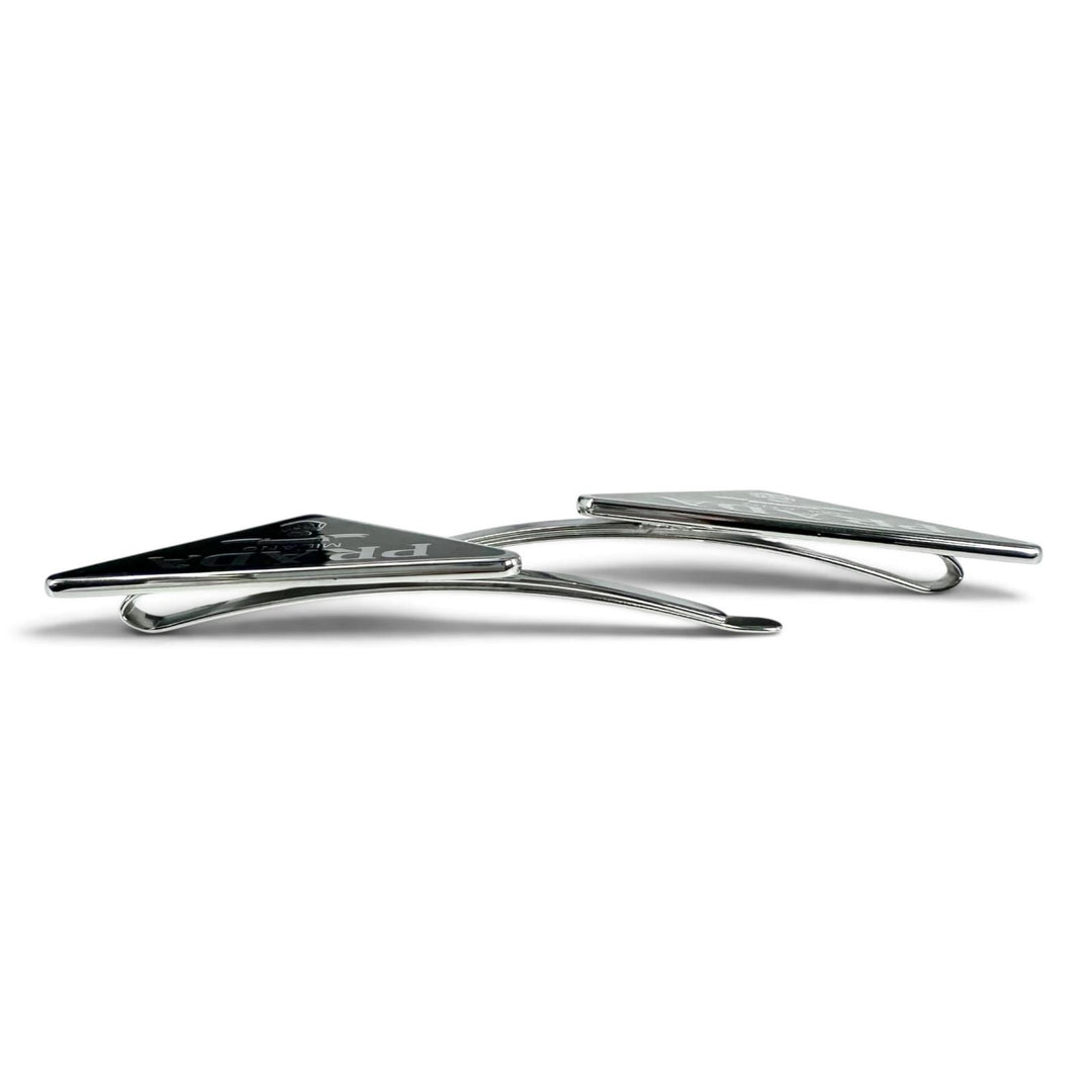 Excellent PRADA hairpin Triangle Logo (Set of 2) black metal Women 1IF051