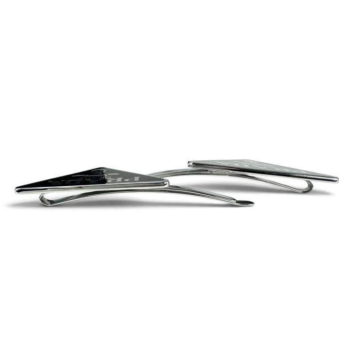 Excellent PRADA hairpin Triangle Logo (Set of 2) black metal Women 1IF051