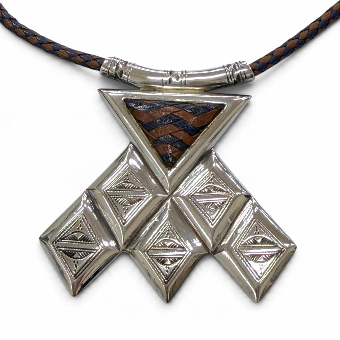 Very Good HERMES Necklace Touareg Rare Pendant Silver 925 mens