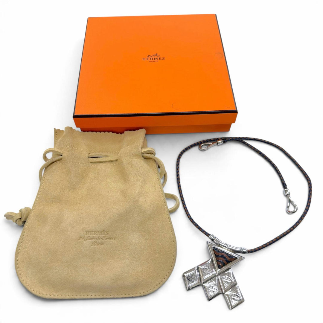 Very Good HERMES Necklace Touareg Rare Pendant Silver 925 mens