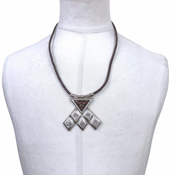 Very Good HERMES Necklace Touareg Rare Pendant Silver 925 mens