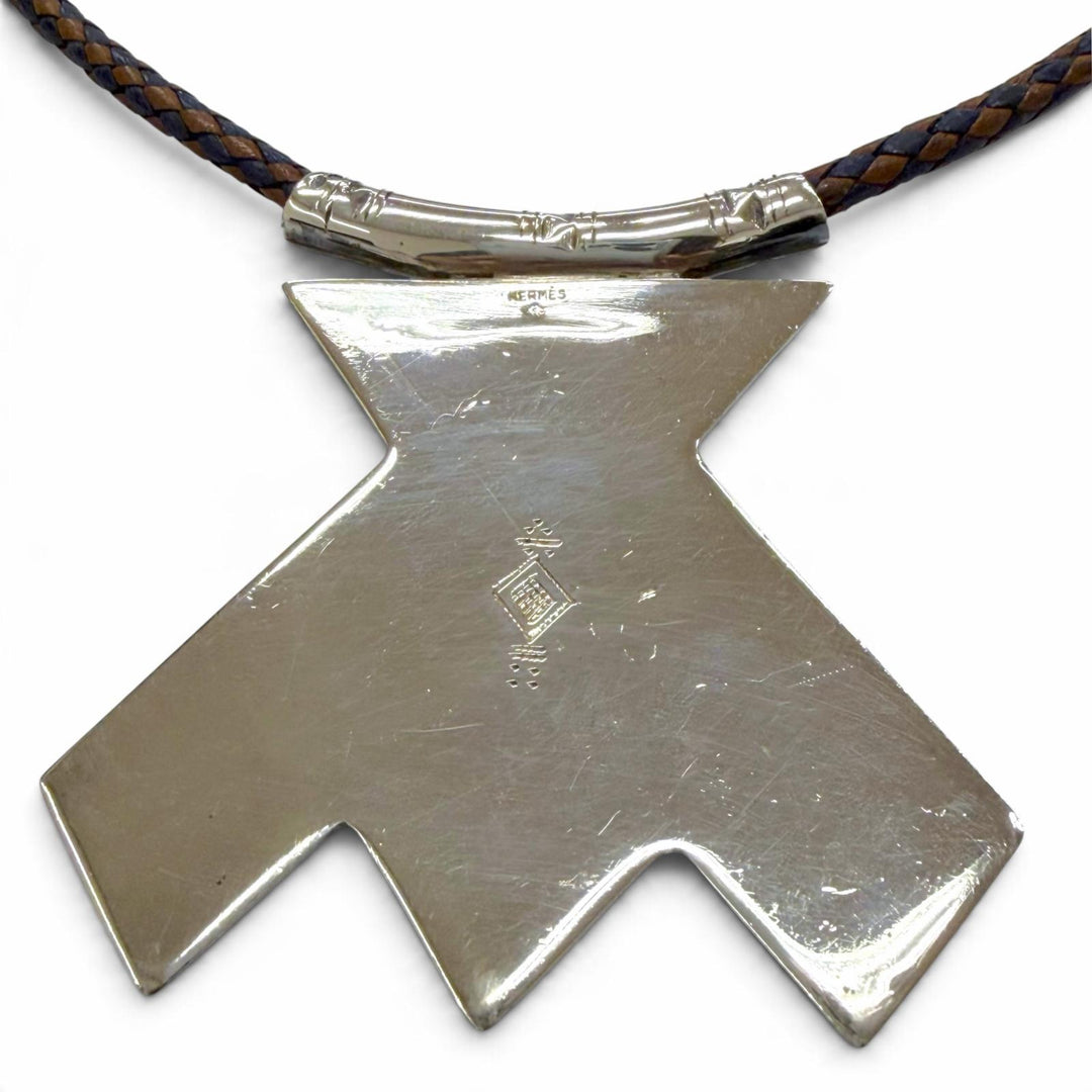 Very Good HERMES Necklace Touareg Rare Pendant Silver 925 mens