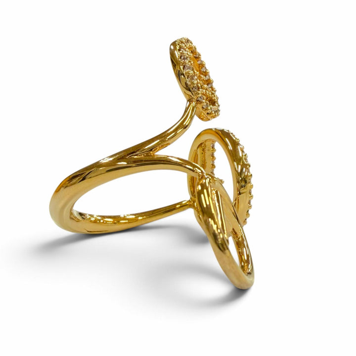 Excellent FENDI Ring ring F is Fendi gold Rhinestone Women S