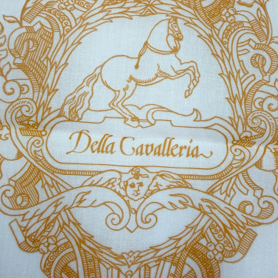 Excellent HERMES scarf Della Cavalleria Orange cotton Women