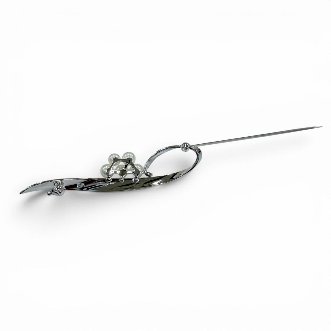 Excellent MIKIMOTO Brooch Akoya Pearl Baby Pearl Brooch Silver Pearl Women