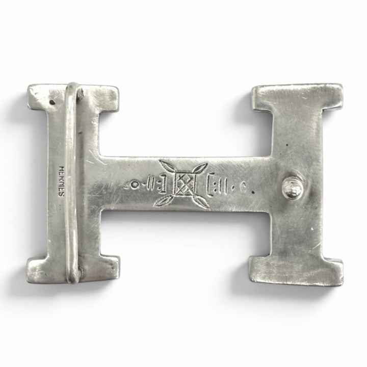 Great HERMES Touareg Hand-Engraved Design H Logo Belt Buckle