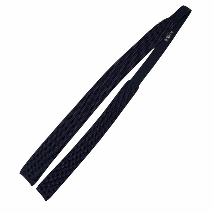 Excellent HERMES tie Honeycomb Pattern Knit Tie Navy silk mens