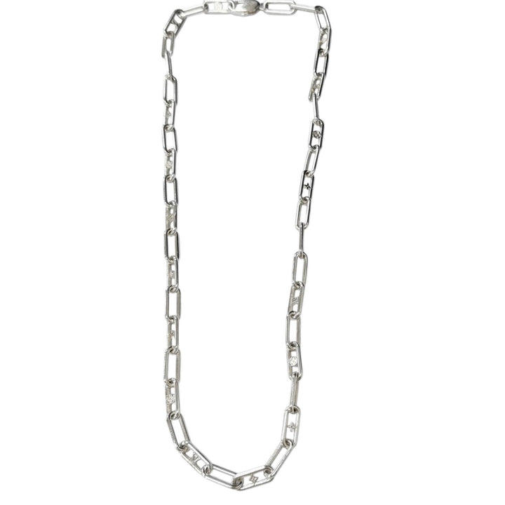 Great LOUIS VUITTON Necklace Sleek Monogram Silver AG925
