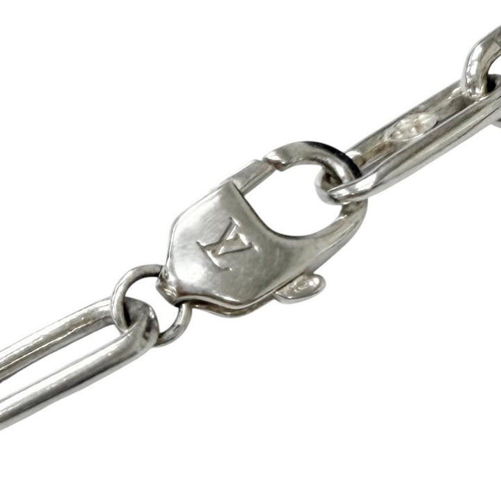 Great LOUIS VUITTON Necklace Sleek Monogram Silver AG925