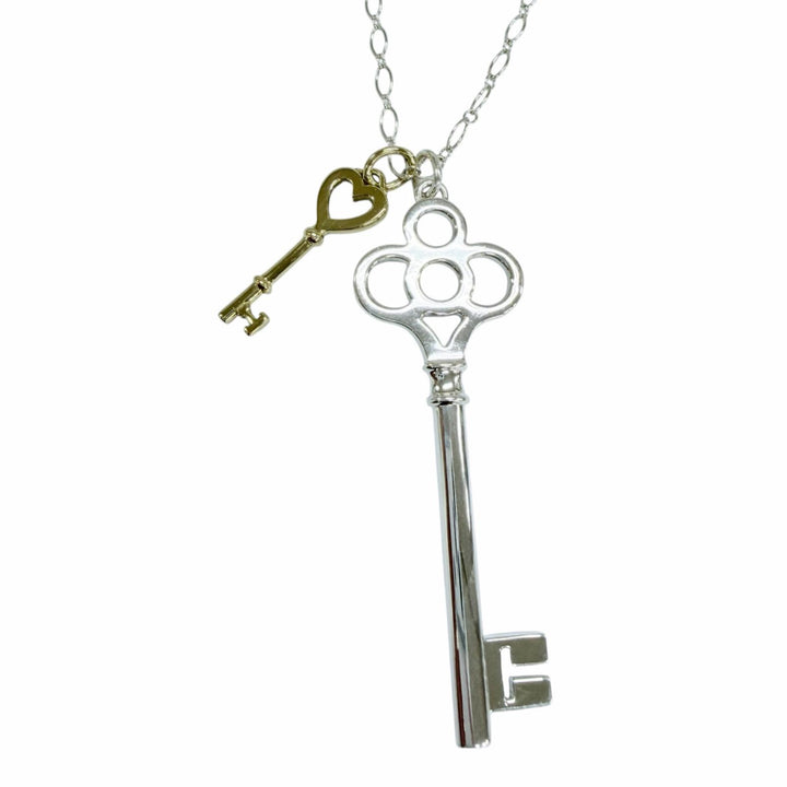 Excellent TIFFANY&Co. Necklace Crown Key Heart Key Silver 925 Women