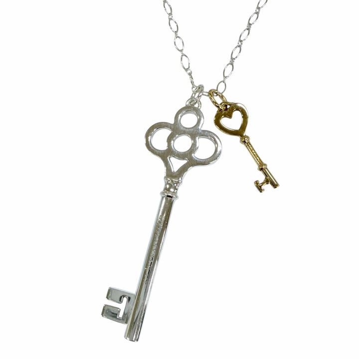 Excellent TIFFANY&Co. Necklace Crown Key Heart Key Silver 925 Women