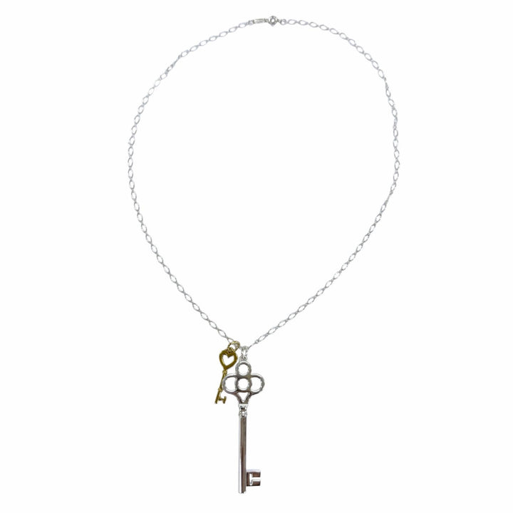 Excellent TIFFANY&Co. Necklace Crown Key Heart Key Silver 925 Women