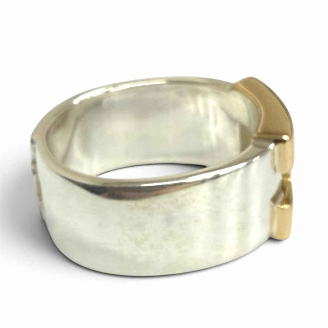 Excellent HERMES Ring ring New Hercules H Logo Silver SV925 mens 50