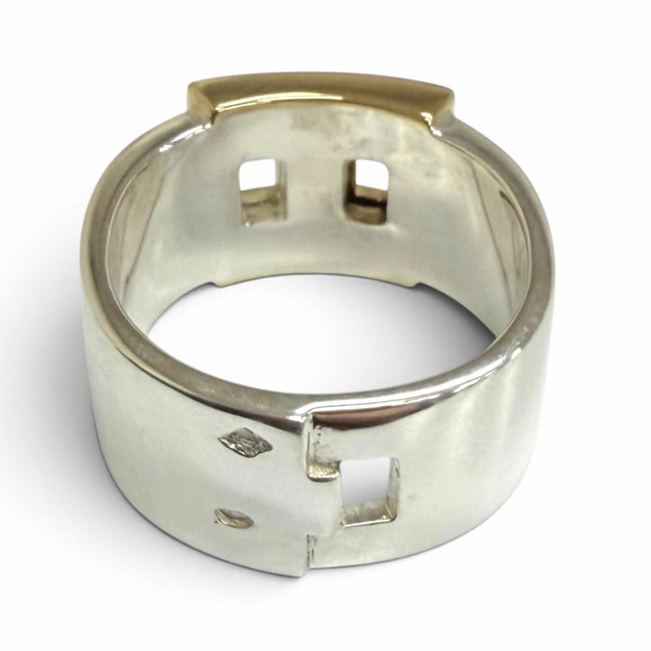 Excellent HERMES Ring ring New Hercules H Logo Silver SV925 mens 50